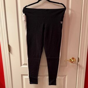 Aritzia Equator Black Leggings with White stripe